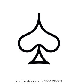 Poker Playing Card Suit Spades Outline Stock Illustration 1506725402 ...