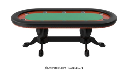 Poker Table 3D illustration on white background