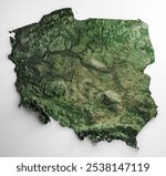 Poland Satellite Image Relief Map