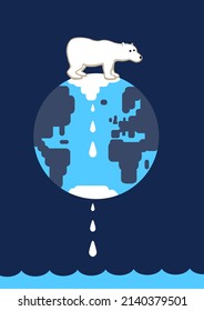 A Polar Bear Standing On A Melting Ice Cap.
A Metaphor On Global Warming.
