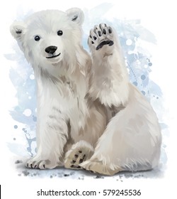 Polar Bear Watercolor Painting