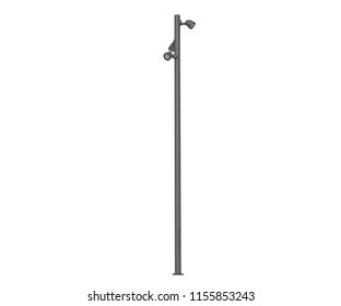 Pole with lamp. 3d rendering