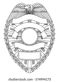 Police Badge Blank Illustration Police Law Stock Illustration 574994173 ...