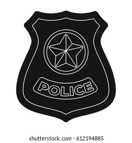 Police Badge Icon Black Style Isolated Stock Illustration 612194885 ...