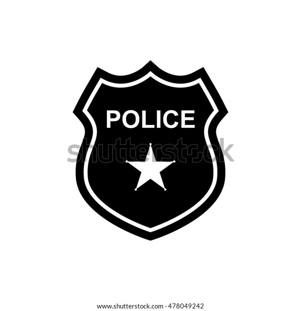 Police Badge Icon Silhouette Illustration Stock Illustration 478049242