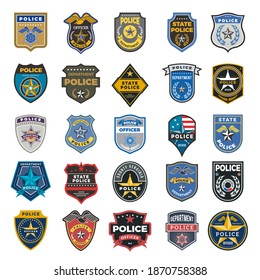 Police Badges. Officer Security Federal Agent Signs And Symbols Police Protection Logo