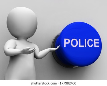 Police Button Meaning Law Enforcement Officer Stock Illustration 177382400