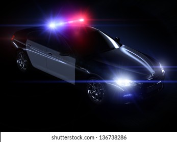 Police Car, With Full Array Of Lights