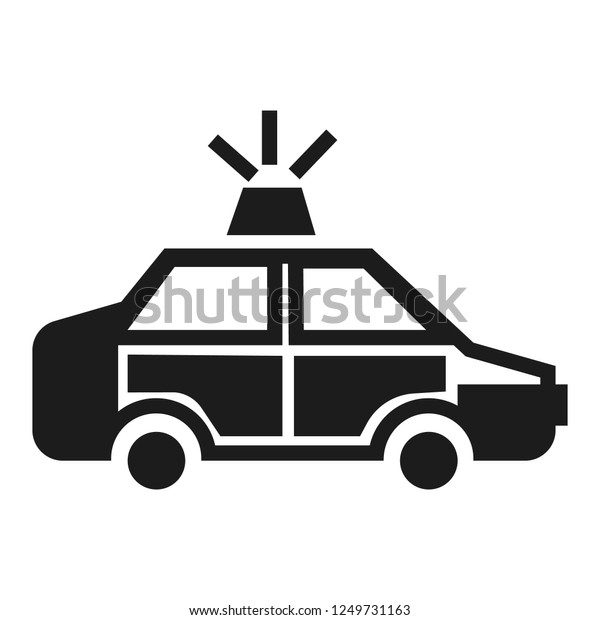 Police car icon. Simple\
illustration of police car icon for web design isolated on white\
background