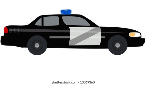 Police Car Flat Vector Illustration 911 Stock Vector (Royalty Free ...