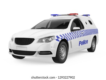 Police Car Isolated 3d Rendering Stock Illustration 1293227902 