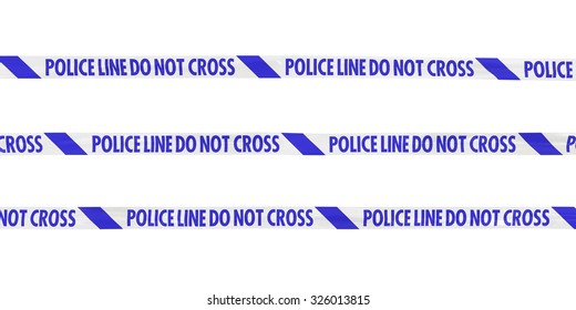 Police Line Do Not Cross Tape Lines Isolated On White