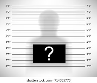 Police lineup or mugshot template with anonymous shadow. 
