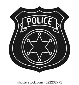 Police Officer Badge Icon Outline Style Stock Vector (Royalty Free ...