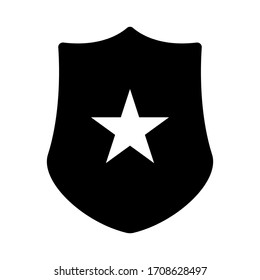 Police Officer Bage Icon. Law Enforcement, Protection Sign. Line Design.