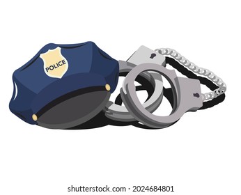 Police And Thief, Hand Cuff And Hat