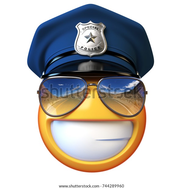 Policeman Emoji Isolated On White Background Stock Illustration ...