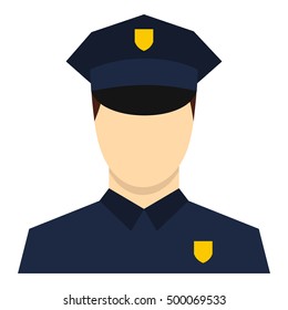 Policeman Icon Flat Style Isolated On Stock Illustration 500069533 ...