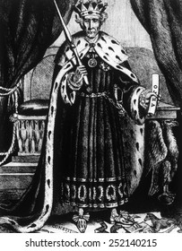 Political Cartoon Of President Andrew Jackson Depicting Him As 'King Andrew The First' After Exercising His Veto Power