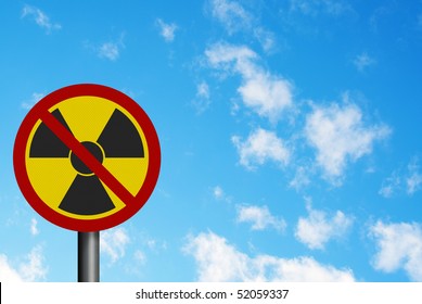 Political issues series: 'anti-nuclear' concept with EU lettering. Photo realistic sign, with space for your text overlay / editorial