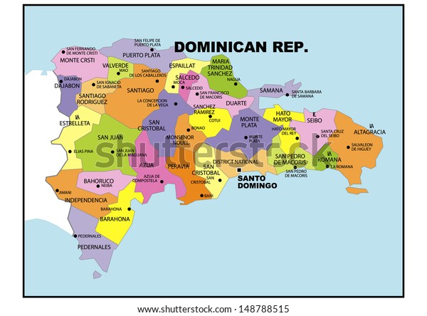 political map of the dominican republic Political Map Dominican Republic Stock Illustration 148788515 political map of the dominican republic