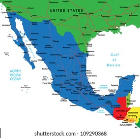 Political map Mexico