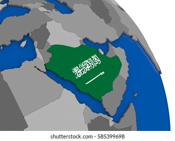 Political Map Saudi Arabia National Flag Stock Illustration 585399698 ...