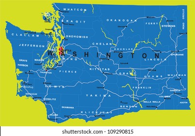 Political Map Of Washington State