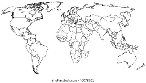 Political Map World Country Territories Stock Illustration 48079261 ...