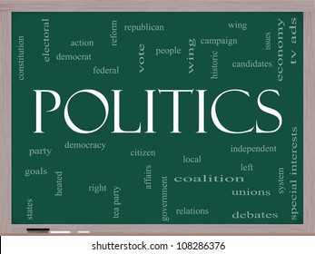 Politics Word Cloud Concept On Blackboard Stock Illustration 108286376 ...