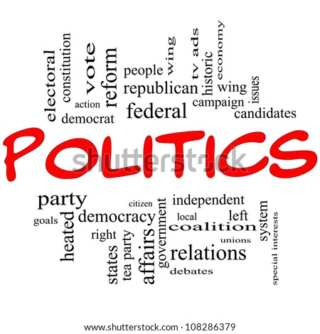 Politics Word Cloud Concept Red Letters Stock Illustration 108286379 ...