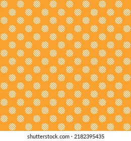 Polka Dot Pattern Orange Background. Orange Diagonal Line In Circle.   Polka Dot Fabric Seamless Pattern For Decorative