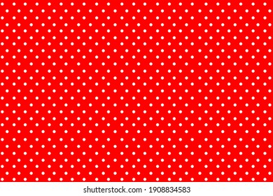 Polka dot seamless pattern. White dots on red background. Good for design of wrapping paper, wedding invitation and greeting cards.