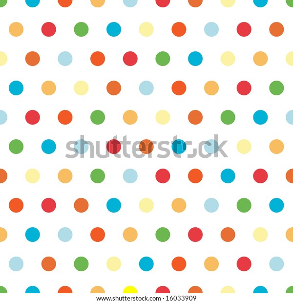 Polka Dots Pattern Bright Colors Stock Illustration 16033909