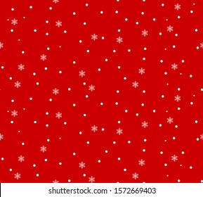 Polka Dots And Snowflake On Winter Background. Christmas Pattern Design For Backdrop. 