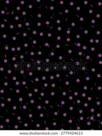 polka dots and thin irregular lines on a black background
