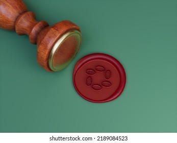 Polkadot Crypto Signature Royal Approved Official Wax Seal 3D Illustration