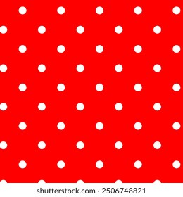 Polka-white dots  and a red background pattern.