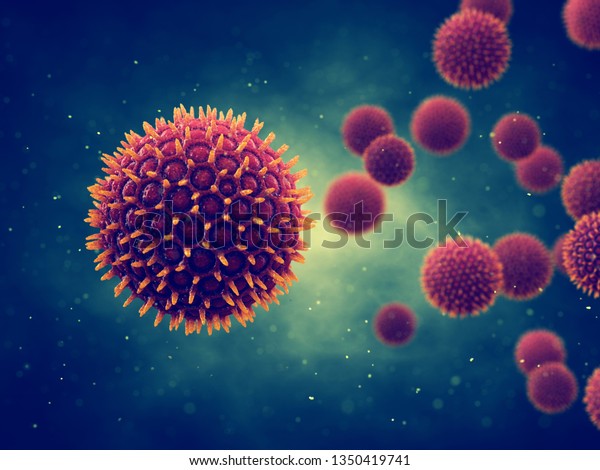 Pollen\
allergy is also known as hay fever or allergic rhinitis, Pollen is\
a fine powder produced by plants, 3d\
illustration