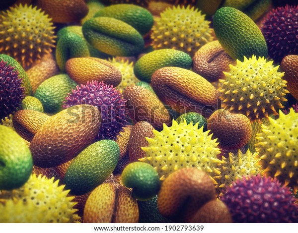 Pollen\
allergy is also known as hay fever or allergic rhinitis and is\
caused by inhaled pollen grains. 3d\
illustration