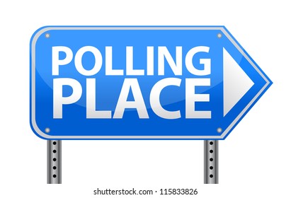 Polling Place Sign Illustration Design Over White