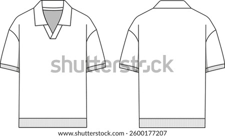Polo T-shirt Vector Flat Sketch