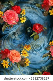 Polyester and on Silk Fabrics Digital Printing Fabric for Fashion Pattern