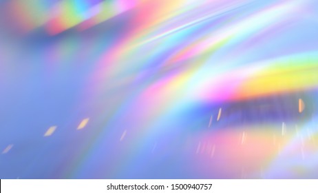 Polyethylene. Transparent Rainbow Plastic or Glass. Holographic Rainbow foil. Holographic abstract Illustration. Rainbow background. 3D render