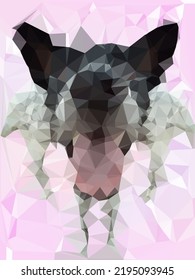 Polygon Effect Of Pointer Dog Realism Art With Pink Background