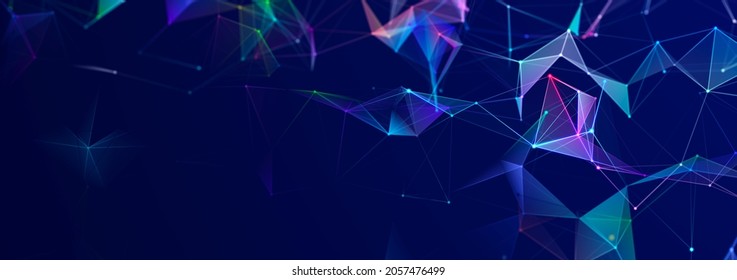 Polygonal background with dots and lines. Network connection structure. Science and technology. 3d rendering