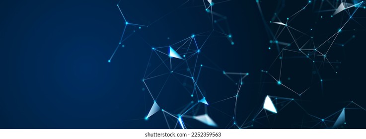 Polygonal background with dots and lines. Network connection structure. Science and technology. 3d rendering