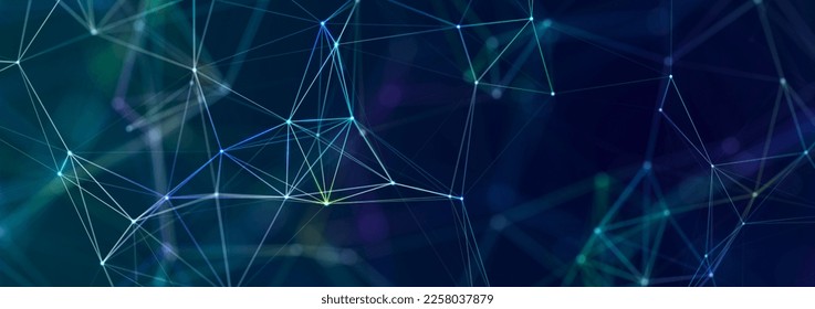 Polygonal background with dots and lines. Network connection structure. Science and technology. 3d rendering