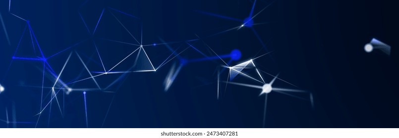 Polygonal background with dots and lines. Network connection structure. Science and technology. 3d rendering