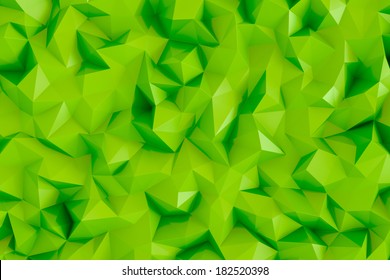 Polygonal Lime Green 3d Triangle Geometric Abstract Background Wallpaper